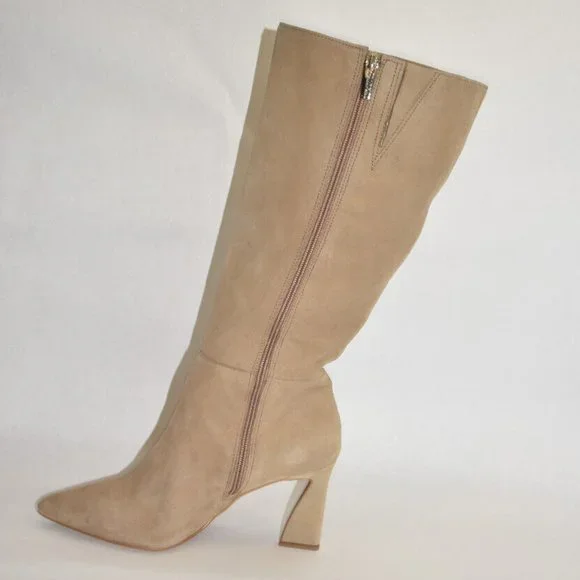 New! Vince Camuto Tressara Pointed Toe Knee High Boot Tan Women’s Size 9 DD326
